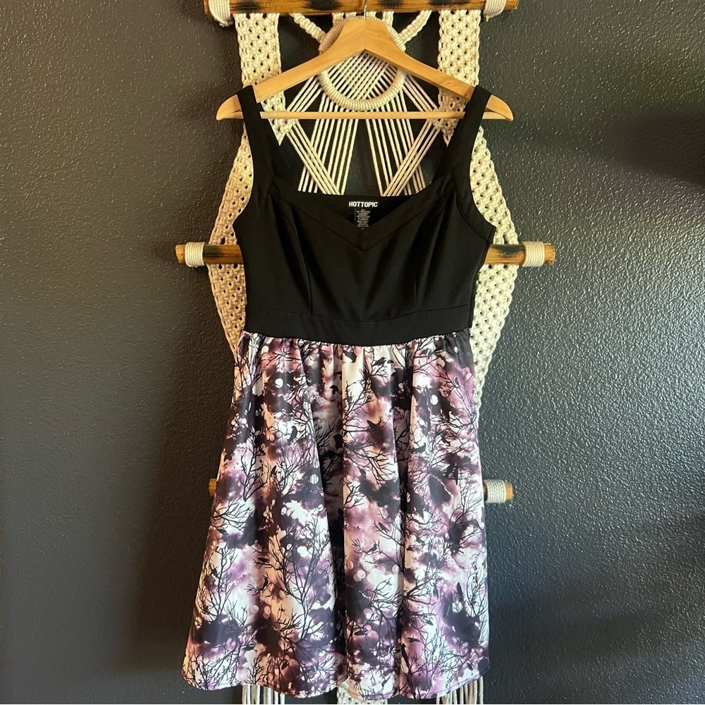 Hot Topic Dress Raven & Branch Mini Fit & Flare Size Small Gothic Whimsigoth